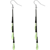 Green Long Transparent Cascade Earrings