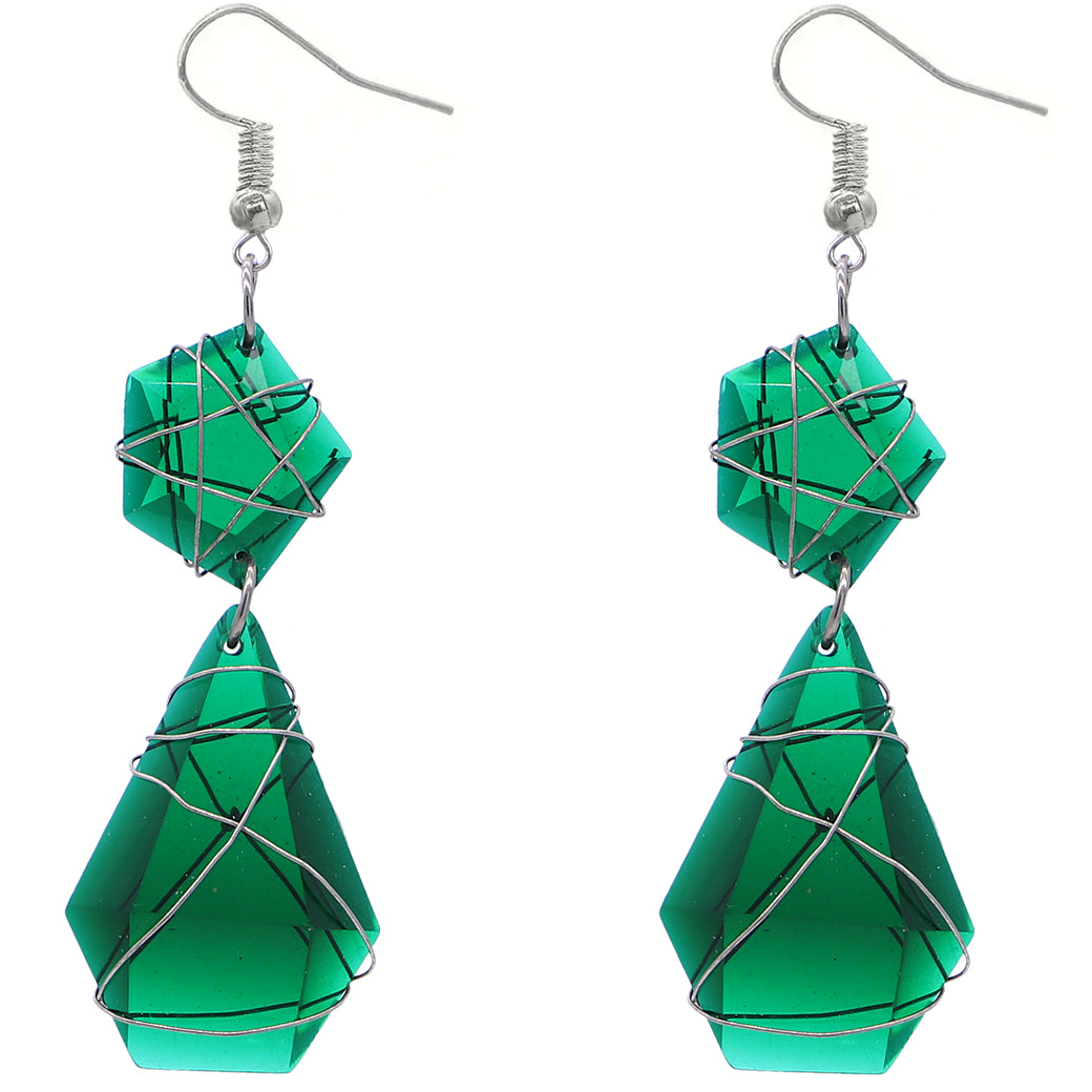 Elegant Teardrop Wrapped Dangle Earrings