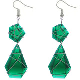 Elegant Teardrop Wrapped Dangle Earrings