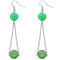 Green Mesh Fireball Chain Earrings