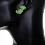 Green Bow Tie Mini Teddy Bear Earrings