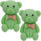 Green Bow Tie Mini Teddy Bear Earrings