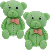 Green Bow Tie Mini Teddy Bear Earrings