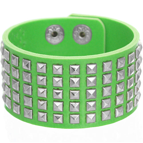 Green Mini Studded Pyramid Snap Bracelet
