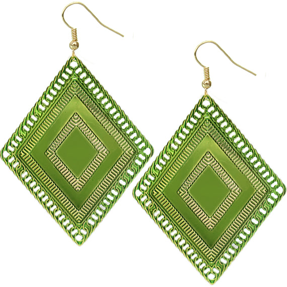 Green Mirrored Earrings