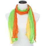 Green Multicolor Lightweight Crinkle Wrap Scarf