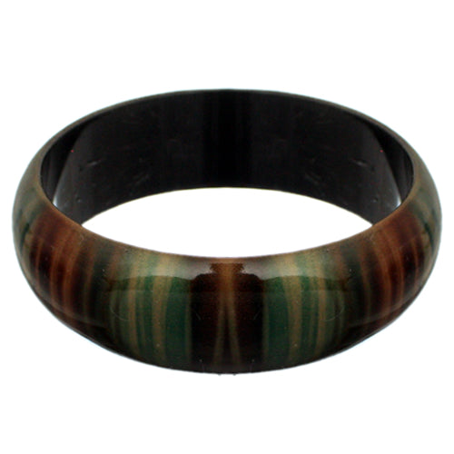 Green Multicolor Striped Bangle Bracelet