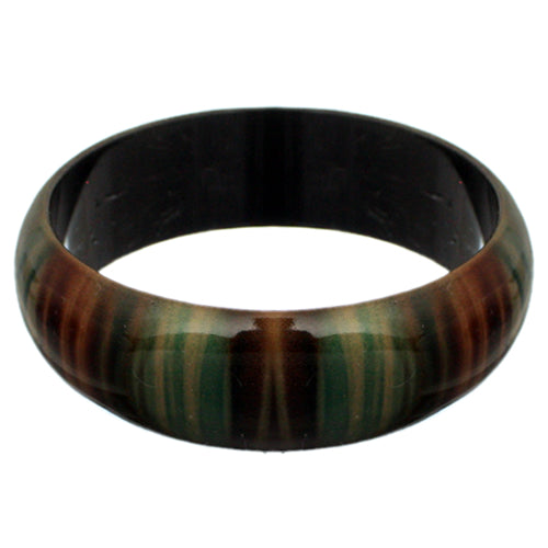 Green Multicolor Striped Bangle Bracelet