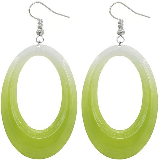 Green Ombre Oval Earrings