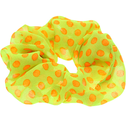 Orange Green Polka Dot Elastic Hair Scrunchie