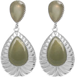 Green Pear Shaped Post Earrings