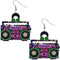 Pink Green Hiphop Radio Boombox Earrings