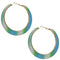 Blue Green Glitter Hoop Earrings