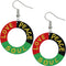 Green Multicolor Rasta Love Peace Soul Wood Earrings