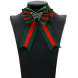 Green Red Colorful Necktie Butterfly Bow Brooch