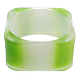 Green White Glossy Bangle Bracelet