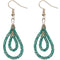 Green Sequin Confetti Double Teardrop Hoop Earrings
