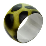 Green Spotted Glossy Bangle Bracelet