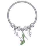 Green Fireball High Heel Shoe Charm Stretch Bracelet