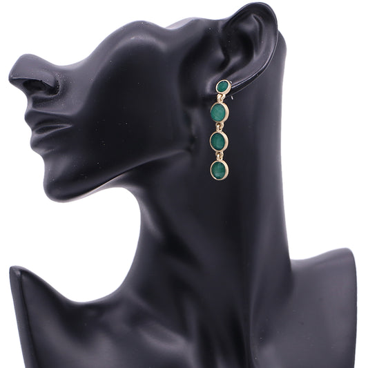 Green Simulated Emerald Drop Earrings