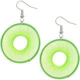 Green Woven Thread Earrings