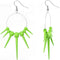 Green Gradual Spiked Hoop Earrings