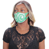 Green Swirl Pattern Face Mask
