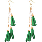 Green Tassel Earrings