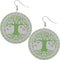 Green Tree of Life Wooden Earrings