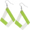 Green Triangular Glitter Earrings