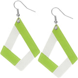Green Triangular Glitter Earrings