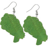 Green Large Turban Head Wrap Wooden Earrings