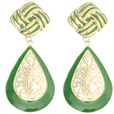 Green filigree earrings
