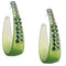 Green Two Tone Rhinestone Hoop Earrings