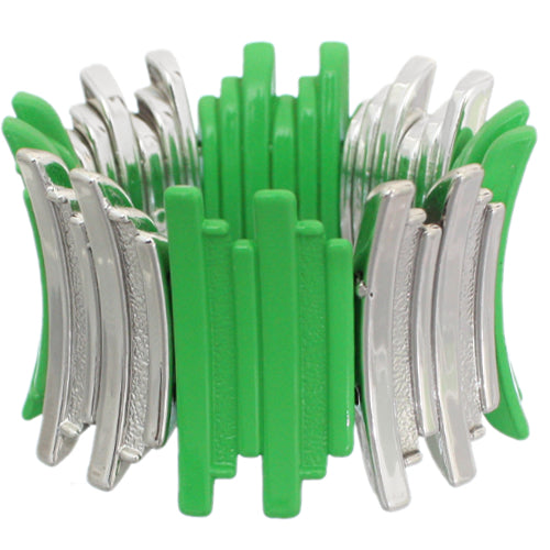 Green Uneven Curve Stretch Bracelet