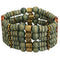 Green Wooden Beaded Stretch Bracelet