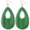 Green Wooden Cutout Earrings