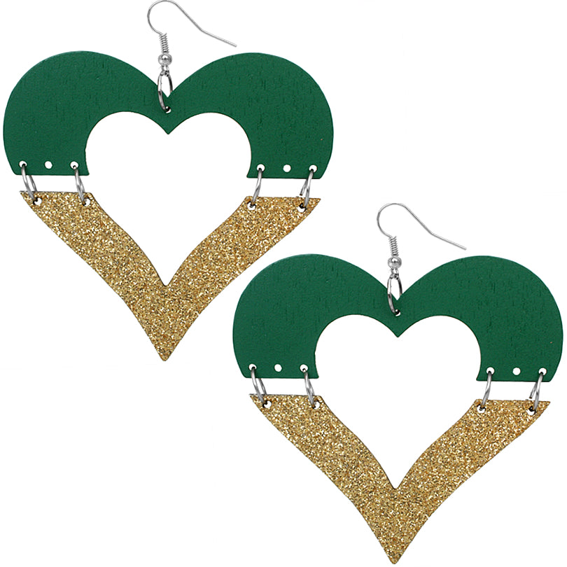 Green Shimmer Hearts