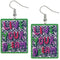 Green Live Your Dream Wooden Earrings