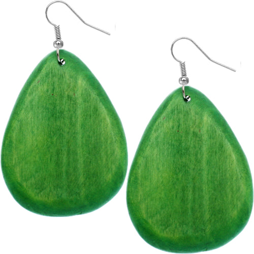 Green teardrop earrings