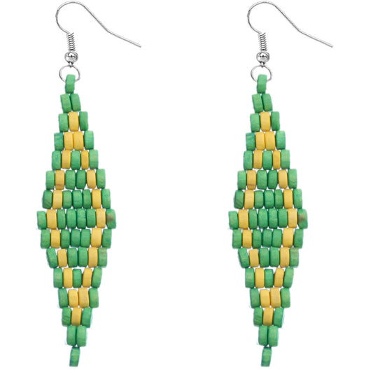 Green Wooden Earrings