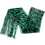Green Lightweight 3 in 1 Zebra Print Sheer Scarf