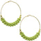 Green Barbell Beaded Hoop Earrings