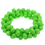 Green Beaded Barbell Stretch Bracelet
