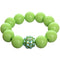 Green Large Fireball Beaded Stretch Bracelet