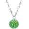 Green Beaded Fireball Charm Chain Necklace