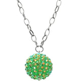 Green Beaded Fireball Charm Chain Necklace