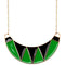 Green Crescent Triangle Chain Bib Necklace