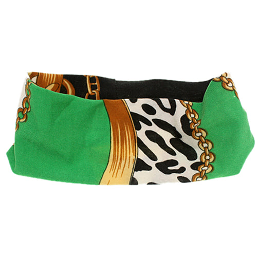 Green Multicolor Chain Link Stretch Fabric Headband