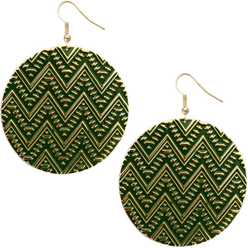 Green twist and turn earrings
